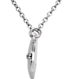 Platinum Round Natural Diamond Circle Necklace - view 2