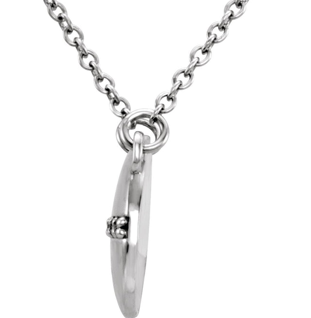 Platinum Round Natural Diamond Circle Necklace - view 2
