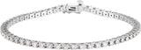 18K Gold Round Natural Diamond Line Bracelet - White Gold