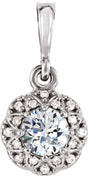 Platinum Round Natural Diamond Halo-Style Pendant – 1/4 CTW