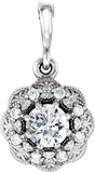 Platinum Round Natural Diamond Halo-Style Pendant – 1/3 CTW