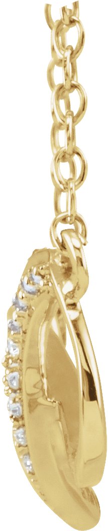 14K Gold Round Natural Diamond Infinity-Inspired Necklace - Yellow Gold - view 2
