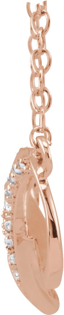 14K Gold Round Natural Diamond Infinity-Inspired Necklace - Rose Gold - view 2