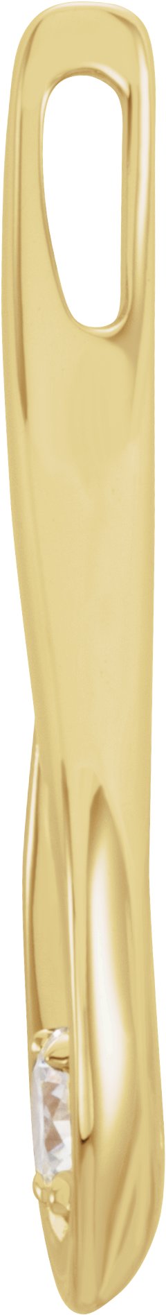 14K Gold Round Natural Diamond Accented Freeform Pendant – up to 1/10 CTW - Yellow Gold - view 2