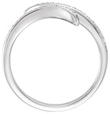 14K Gold Round Natural Diamond Bypass Ring - White Gold - view 2