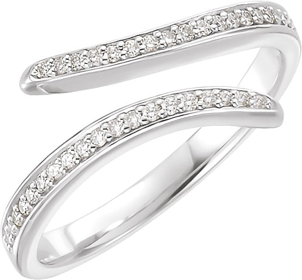 Platinum Round Natural Diamond Bypass Ring