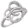 14K Gold Round Natural Diamond Accented Freeform Ring – 1.5mm Stones - White Gold
