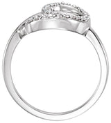 14K Gold Round Natural Diamond Accented Freeform Ring – 1.5mm Stones - Rose Gold - view 3