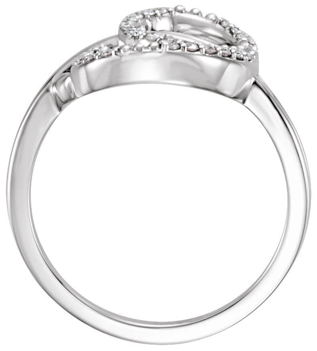 14K Gold Round Natural Diamond Accented Freeform Ring – 1.5mm Stones - Rose Gold - view 3
