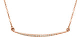 14K Gold Curved Bar Necklace - Rose Gold