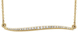 14K Gold Accented Freeform Bar Necklace - Yellow Gold