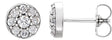 Platinum Round Natural Diamond Cluster Earrings – 2.7mm Stones