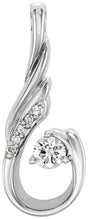Platinum Round Natural Diamond Freeform Pendant