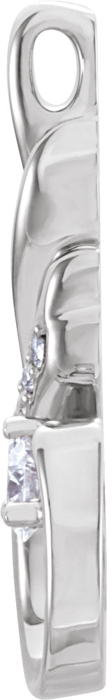 Platinum Round Natural Diamond Freeform Pendant - view 2