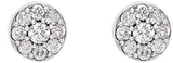 14K Gold Round Natural Diamond Cluster Earrings – 2.7mm Stones - White Gold - view 2