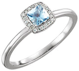14K Gold Square Natural Diamond Halo-Style Ring - Rose Gold - view 4