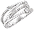 Platinum Round Natural Diamond Criss-Cross Ring – 2.4mm Stones