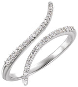 Platinum Round Natural Diamond Bypass Ring – 0.9mm Stones