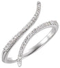 Platinum Round Natural Diamond Bypass Ring – 0.9mm Stones
