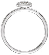 Platinum Square Natural Diamond Halo-Style Ring – 3x3mm - view 2