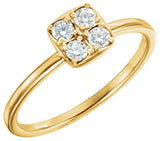 14K Gold Round Natural Diamond Stackable Cluster Ring – 2.5mm Stones - Yellow Gold