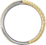 14K Gold Round Natural Diamond Criss-Cross Rope Ring - view 2
