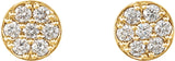 14K Gold Round Natural Diamond Cluster Earrings – 2.1mm Stones - Yellow Gold - view 2