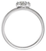 Platinum Round Natural Diamond Cluster Ring - view 2