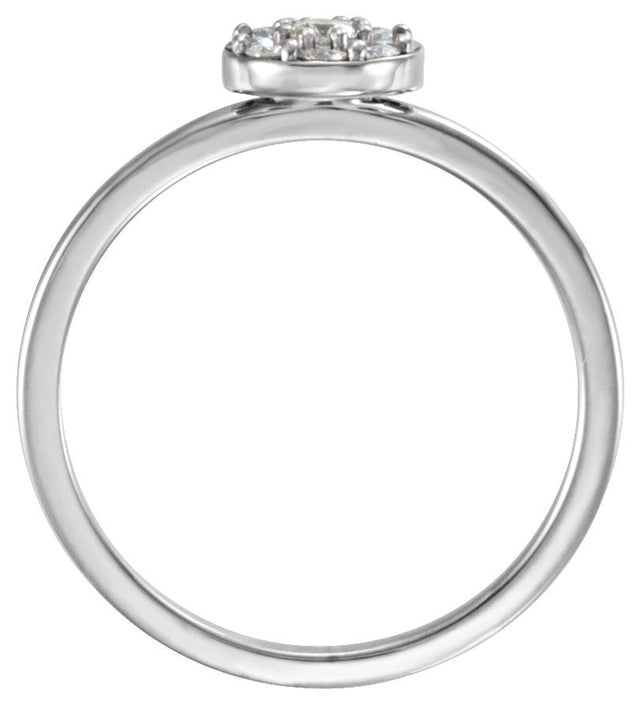 Platinum Round Natural Diamond Cluster Ring - view 2
