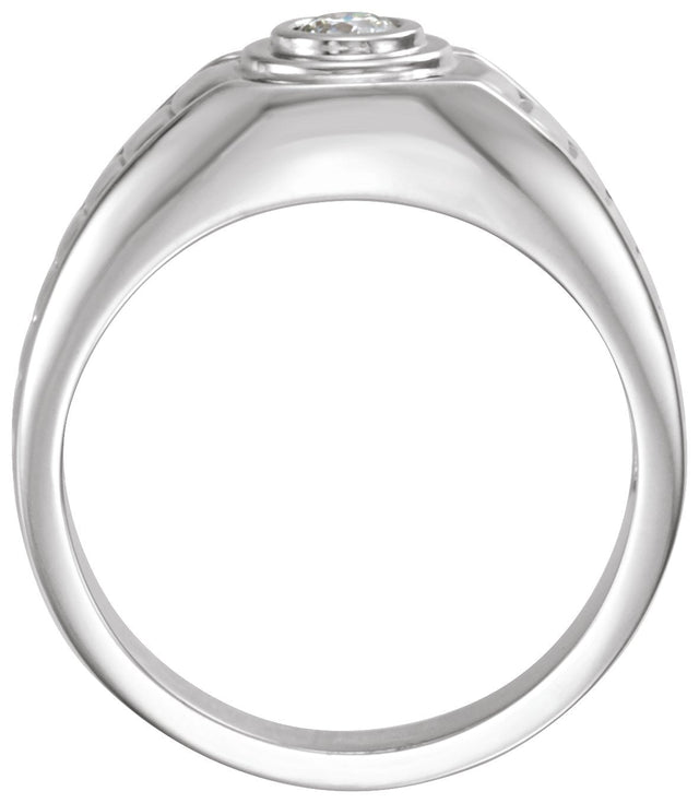 14K Gold Round Natural Diamond Solitaire Ring III - view 2