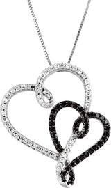 14K Gold Accented Double Heart Necklace