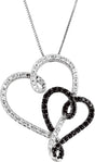 14K Gold Accented Double Heart Necklace