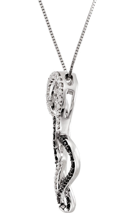 14K Gold Accented Double Heart Necklace - view 2