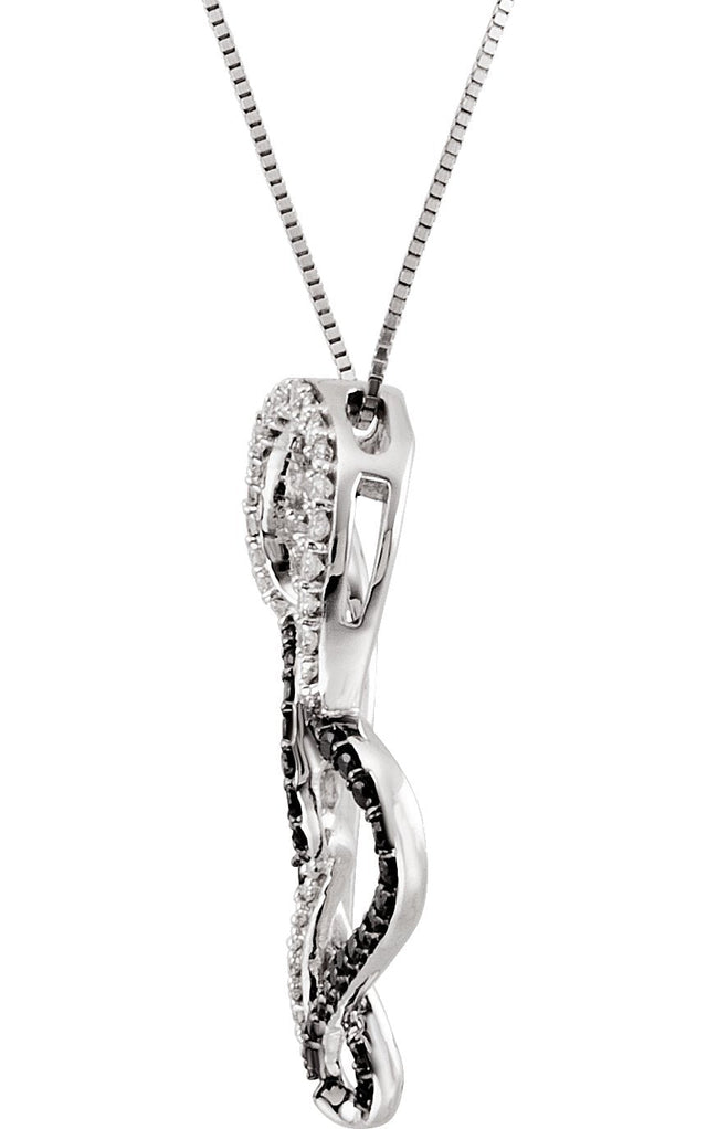 14K Gold Accented Double Heart Necklace - view 2