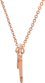 14K Gold Freeform Bar Necklace - Rose Gold - view 2