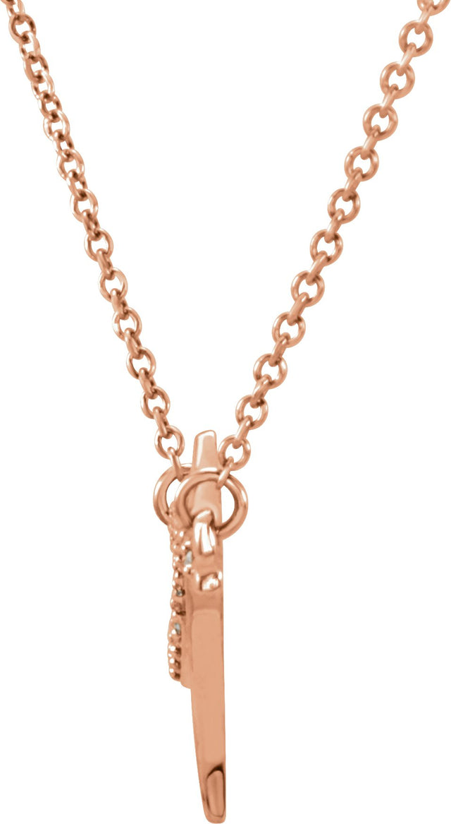14K Gold Freeform Bar Necklace - Rose Gold - view 2