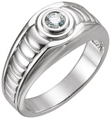 14K Gold Round Natural Diamond Solitaire Ring III
