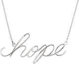 14K Gold "Hope" Phrase Necklace - White Gold