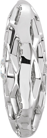 Platinum Round Natural Diamond Cage Pendant - view 2