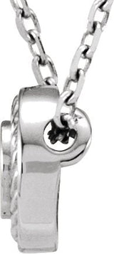 14K Gold Round Natural Diamond Bezel-Set Rope Slide Pendant - White Gold - view 2