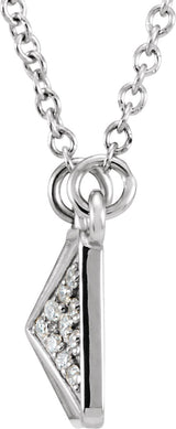 14K Gold Pyramid Necklace - White Gold - view 2