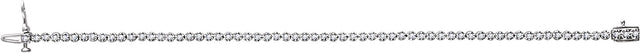 14K Gold Round Natural Diamond Line Bracelet – 1.5mm Stones - White Gold - view 2