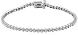14K Gold Round Natural Diamond Line Bracelet – 1.5mm Stones - White Gold