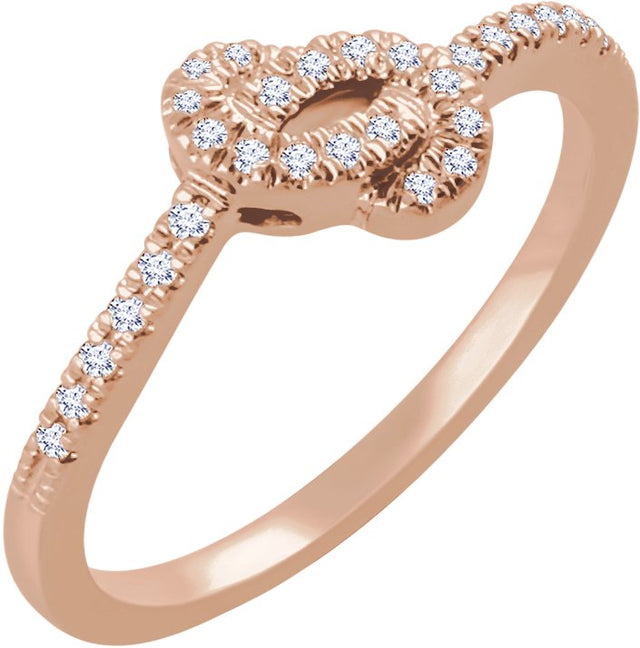 14K Gold Round Natural Diamond Knot Ring II - Rose Gold