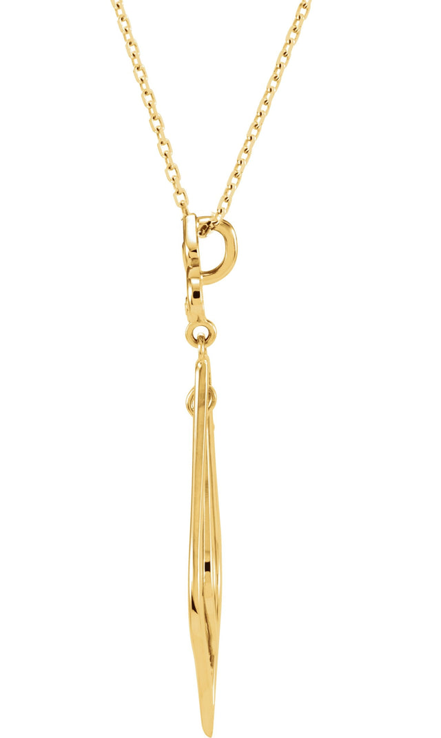 14K Gold Round Natural Diamond Fleur-de-lis Necklace or Pendant – 1.75mm Stones - view 2
