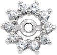 14K Gold Natural Diamond Halo-Style Earring Jackets XII - White Gold