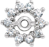 14K Gold Natural Diamond Halo-Style Earring Jackets XII - White Gold