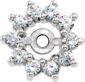 14K Gold Natural Diamond Halo-Style Earring Jackets XII - White Gold