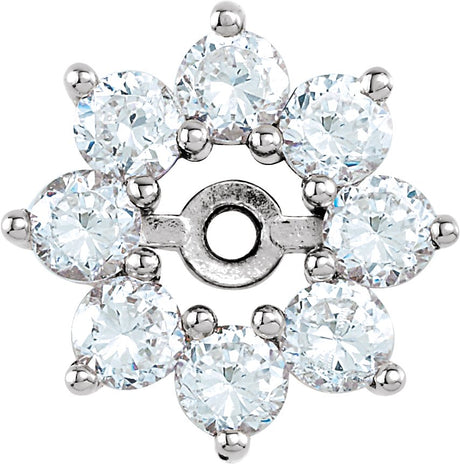 14K Gold Lab-Grown Diamond Halo-Style Earring Jackets II - White Gold