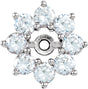 14K Gold Natural Diamond Halo-Style Earring Jackets XIII - White Gold